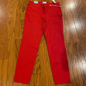 Ankle Length Red Skinny Pants
